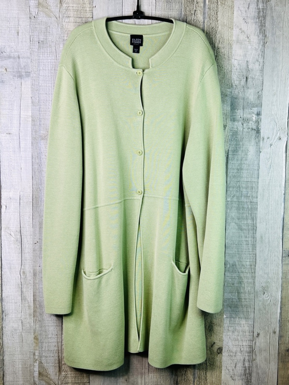 Eileen Fisher 2X Button Front Long Sleeve Heavy Weight Jacket/Cardigan/Overpiece